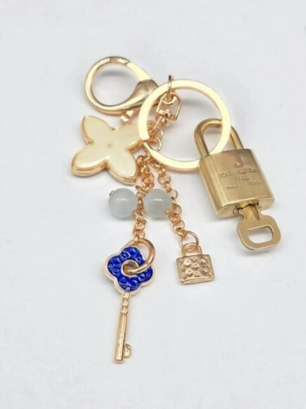 Authentic Louis Vuitton Gold Lock & Key 🔑 Bag Charm w/ Unbranded Charm
